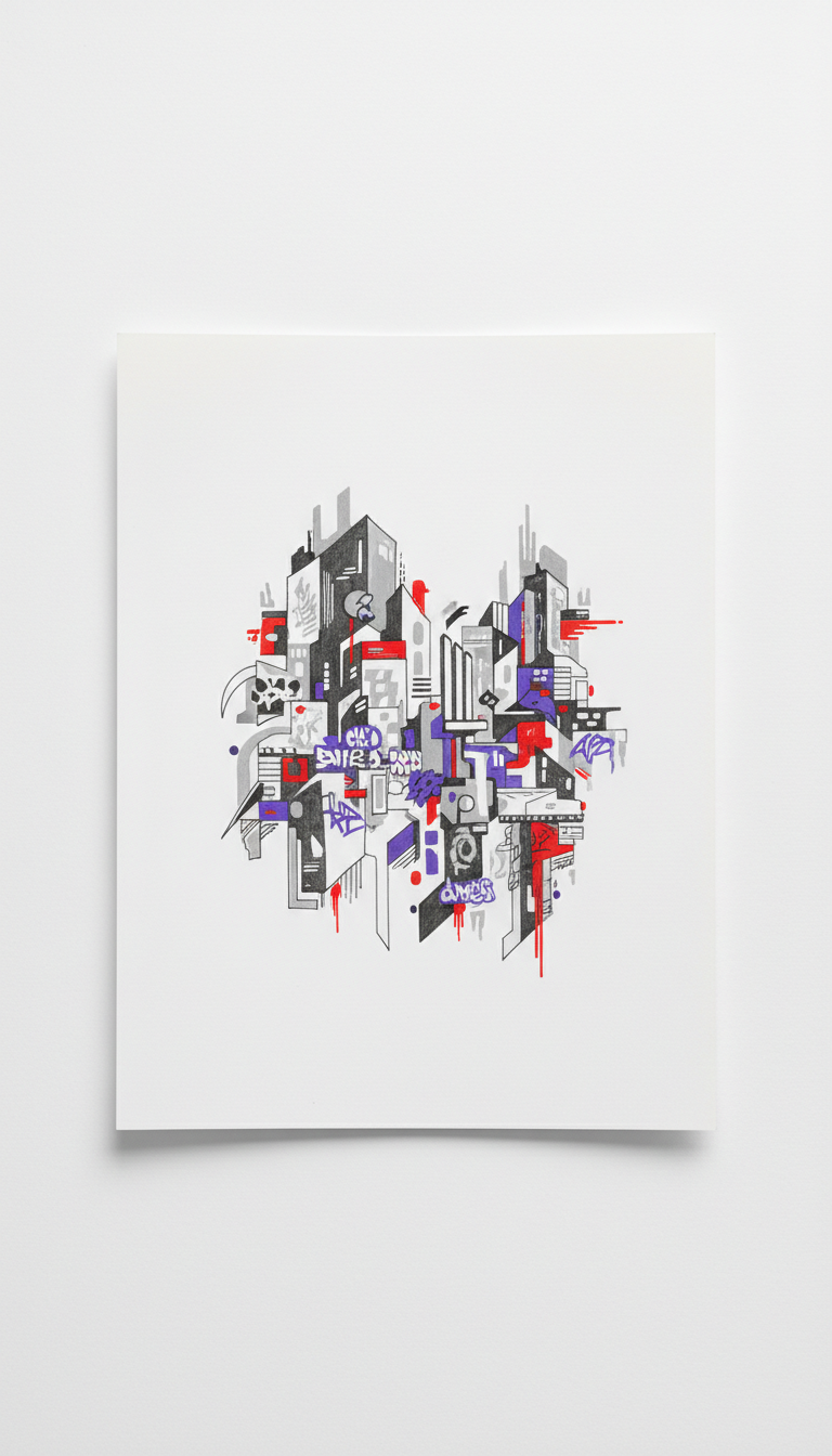 Street Art Illustration Heavyweight Paper